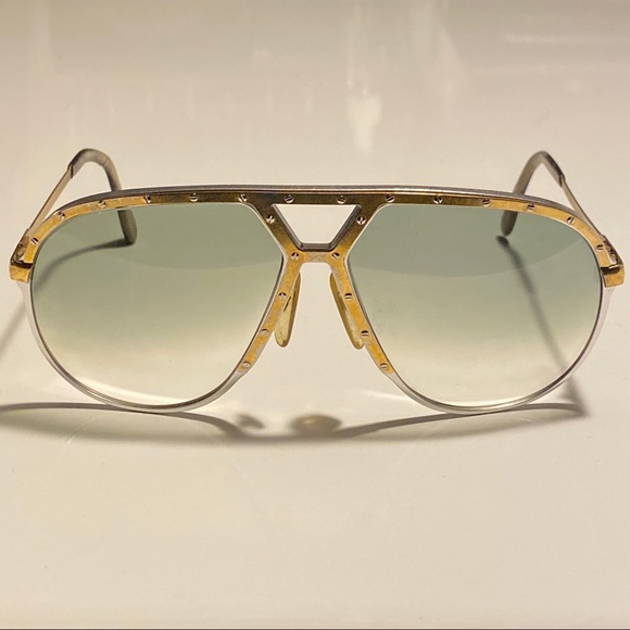 Alpina M1 Gold Bolt Green Gradient Lens Rare Vintage Sunglasses - Picture 1 of 10